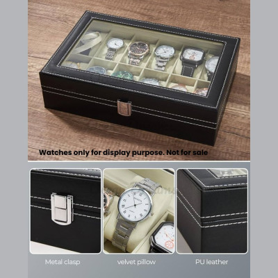 12 Slot Watch Organizer Case for Men & Women