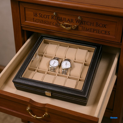 18-Slot PU Leather Watch Box – Elegant Display & Storage Box