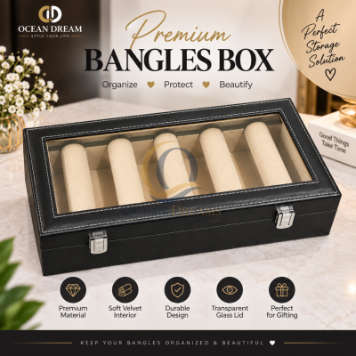 5 Roll Churi Organizer Box – Premium Beige Bangles Storage Case